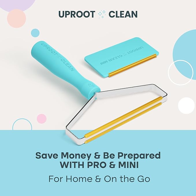 Uproot Cleaner Pro Pet Hair Remover & Mini - Pet Hair Removal Tool Multi Fabric Edge & Carpet Scraper - Cat for Couch, Cat Towers, Car Detailing The Furry-Situation Survival Kit