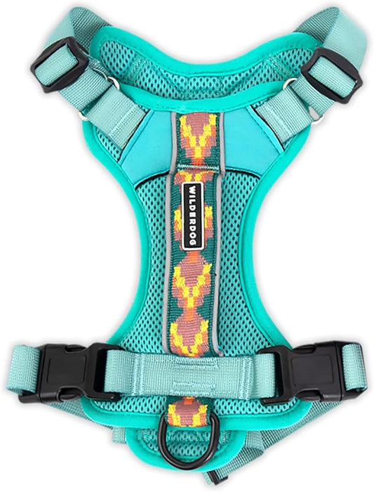 Wilderdog Lightweight Dog Harness with Reflective Straps - Medium - Seafoam