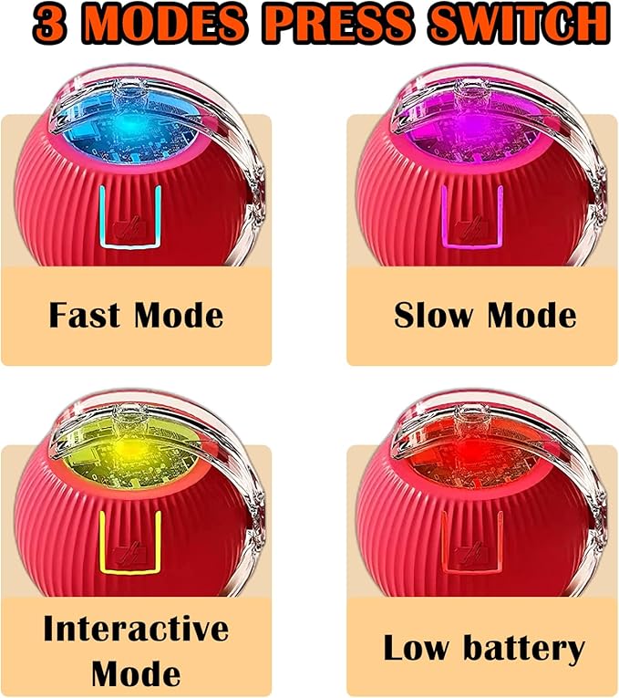 Cat Ball Toy,New Interactive Rolling Cats Dog Toy Balls 360° Smart Automatic Rolling Pet Ball, Fast Moving Toy for Dog,Interactive Toys for Cats (Blue)