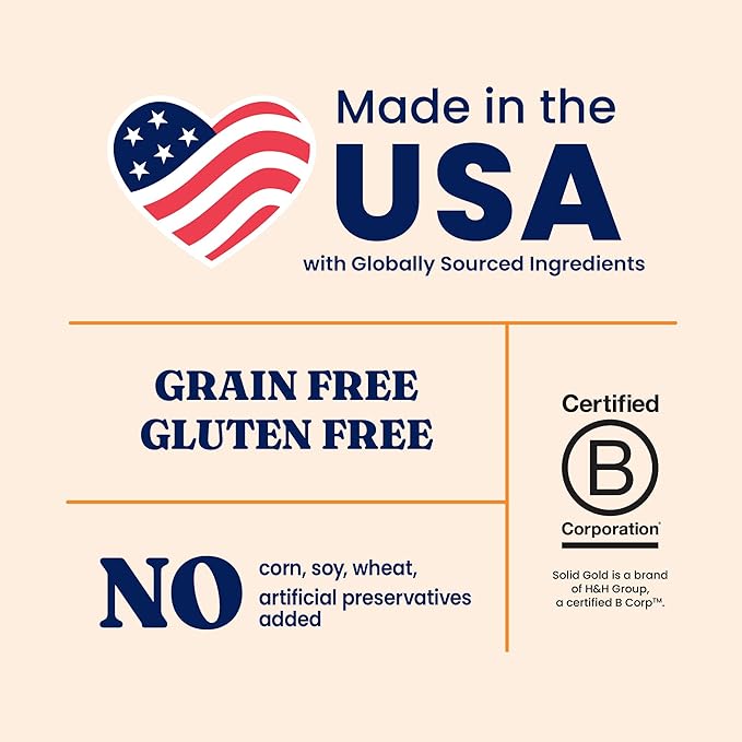 Solid Gold NutrientBoost™ Cat Food Toppers for Cats - High Protein Meal Topper & Crunchy Cat Treats for Indoor Cats w/Vitamins, Minerals & Amino Acids for Gut Health & Immune Support - All Ages - 1lb