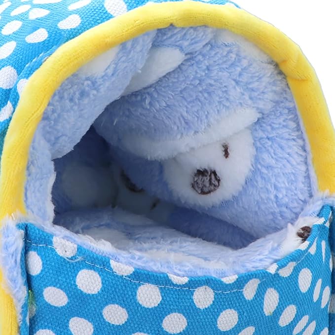 Wontee Hamster Bed Hideout Sugar Glider Hammock Small Animal Warm Bed House for Hamsters Hedgehogs Sugar Glider Gerbils Mice (Medium, Blue)