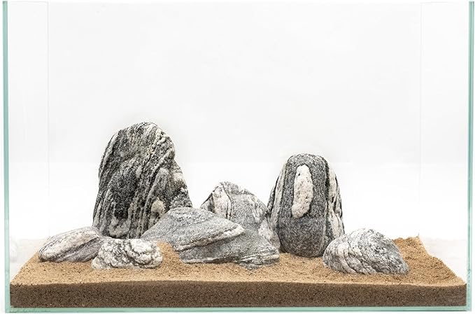 Natural Aquarium Rocks Silver Seiryu Rock Mountain Stone Decor Rocks for Aquariums and Terrariums Animal Feeding Box, Micro Landscape, Stone Landscape and Bonsai (40lb 2-10inch 12-14Pcs)