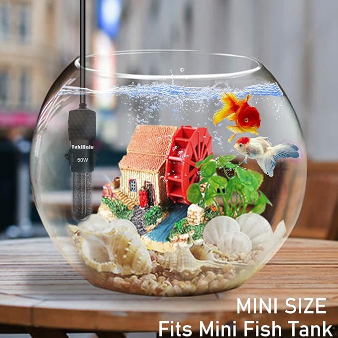 YukiHalu Small Submersible Aquarium Heater, Adjustable Mini Fish Tank Heater 25W 50W 100W 200W 300W with External Temperature Controller, LED Display, Used for 5/10/20/40/60 Gallons (300 Watt)