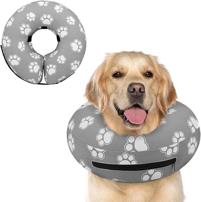 Supet Inflatable Dog Cone Collar Alternative After Surgery, Dog Neck Donut Collar Recovery E Collar for Neuter, Soft Pet Cone for Small Medium Large Dogs