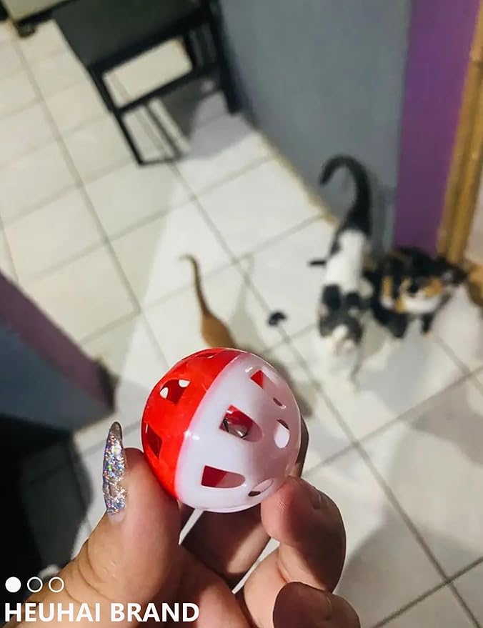 10-Pack Cat Toy Balls with Bell for All Cats, Playtime Paradise (1.5'' - 2.3'', Cat Toys Mega Set)