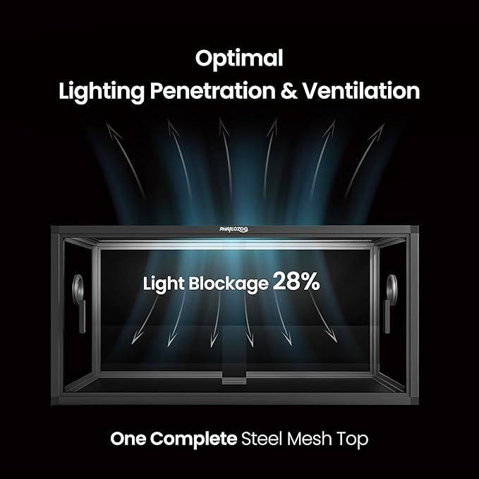 50 Gallon Bearded Dragon Tank, Reptile Enclosure for Easy Maintenance, Front Opening Reptile Tank with Top Screen Ventilation & Glass Sliding Door 36''x18''x18''