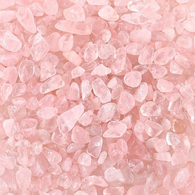 WAYBER 2 Lbs/920g Natural Pink Quartz Crystal Stones Irregular Aquarium Pebbles Rock Sands for Turtle Tank/Succulent Plants/Vase Decoration (Fill 2 Cups)