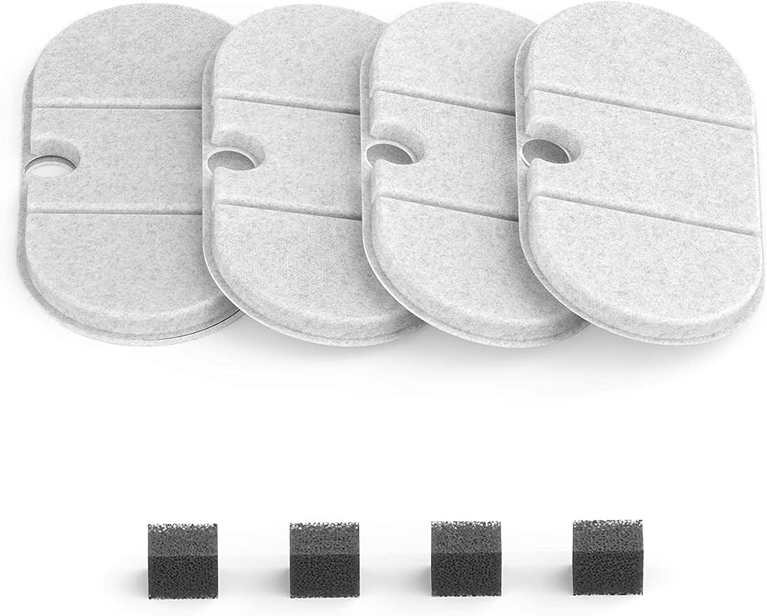 PETLIBRO 4 Packs Replacement Filters for Capsule Cat Water Fountain PLWF002, 2 Months Set of Replacement Filters for Ultra Quiet Pet Water Fountain
