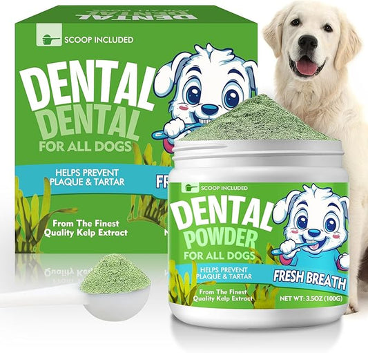 Dog Dental Powder, Dog Breath Fresh Powder, Teeth Cleaning, Reduce Bad Breath & Plaque, Suitable for Dogs and Cat (100g)
