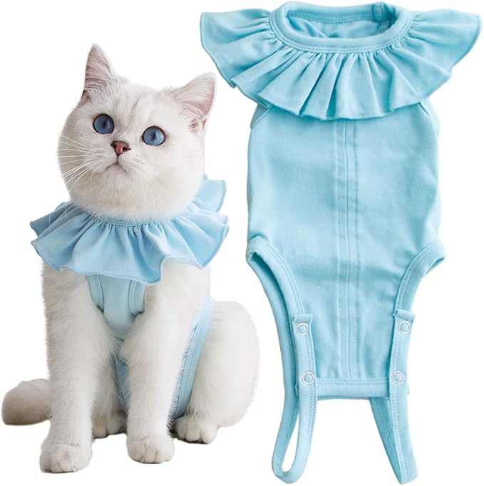 Cat Recovery Suit for Abdominal Wounds and Skin Diseases,Breathable Surgical Recovery Shirt After Surgery Wear Anti Licking Wounds,E-Collar Alternative for Female Cats Kitten(RSC01-green-s)