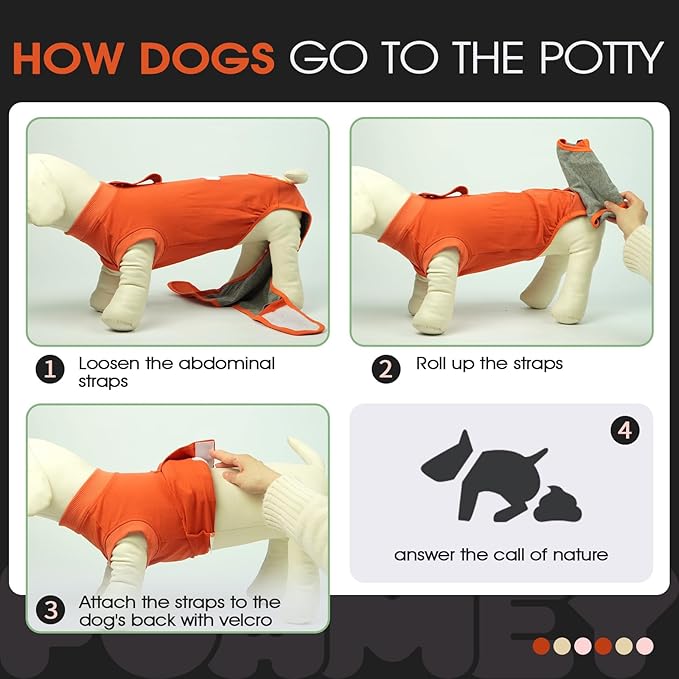 FUAMEY Dog Recovery Suit Male,Dogs Surgery Neuter Suits Puppy Spay Shirts for Female Protect Dog's Skin Anti Licking Abdominal Wounds Doggie Onesie Pet Bodysuit Alternative to Cone Orange XL