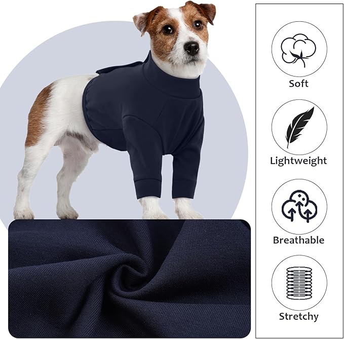 IDOMIK Dog Recovery Suit, Dog Surgery Recovery Suit Front Legs, Comfy Joint Leg Sleeves After Surgery, Elbow Braces Protector for Leg Injuries & Joint Pain, Cone Collar Alternatives,Navy,XL