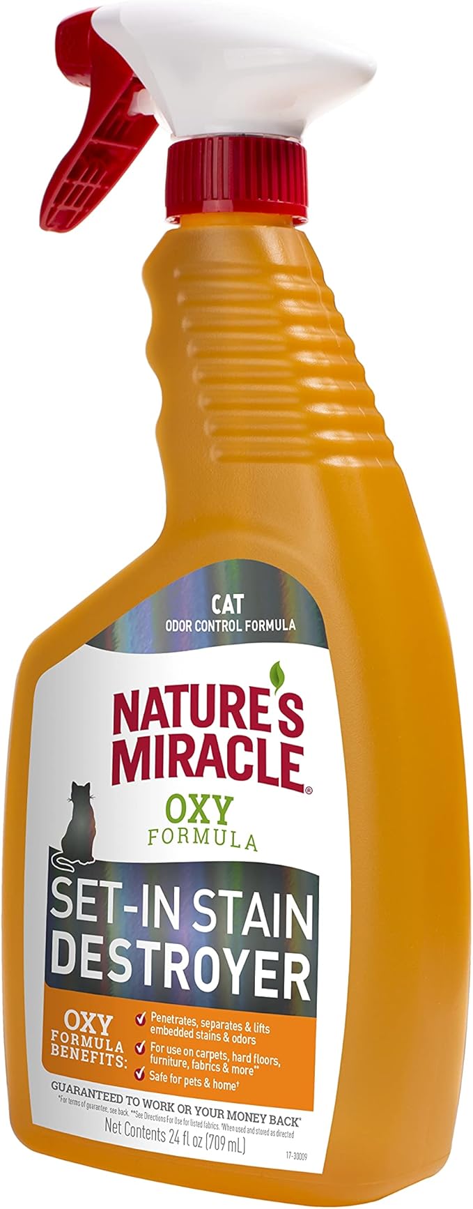 Nature's Miracle Set-In Stain Destroyer For Cat Messes, 24 Ounces, Oxy Formula With Orange Scent (Pack of 2)