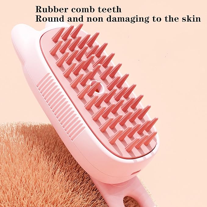 Pet Grooming Brushm,Cat Brush,3 In1 Spray Cat BrushSelf-Cleaning Wet Dog Comb with USB Rechargeable & Water Tank,Suitable for Dogs,Cats to Reduces Flying Hair (Pink)
