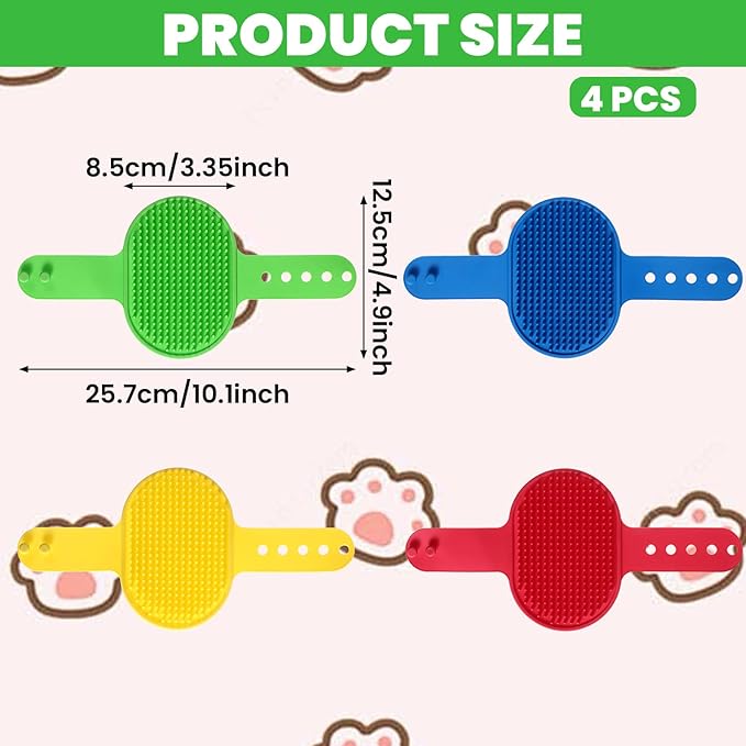 4Colors Cat Self Groomer for Indoor Cats, Wall Mounted Silicone Self Grooming Cat Brush for Long Short Hair, Cat Face Scratchers Cat Corner Massage Comb for Kitten Sofa Chair Leg Scratching Post Cover