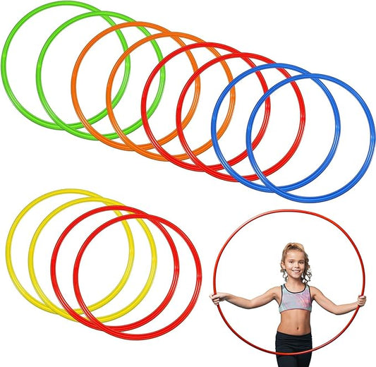 Libima Obstacle Course Ring Set Exercise Hoop Large Hoop Plastic Toys Playground Toys for Gymnastics Practice Party Games Educational Activities Holiday Decor, 5 Colors(12 Pcs,36 Inch)
