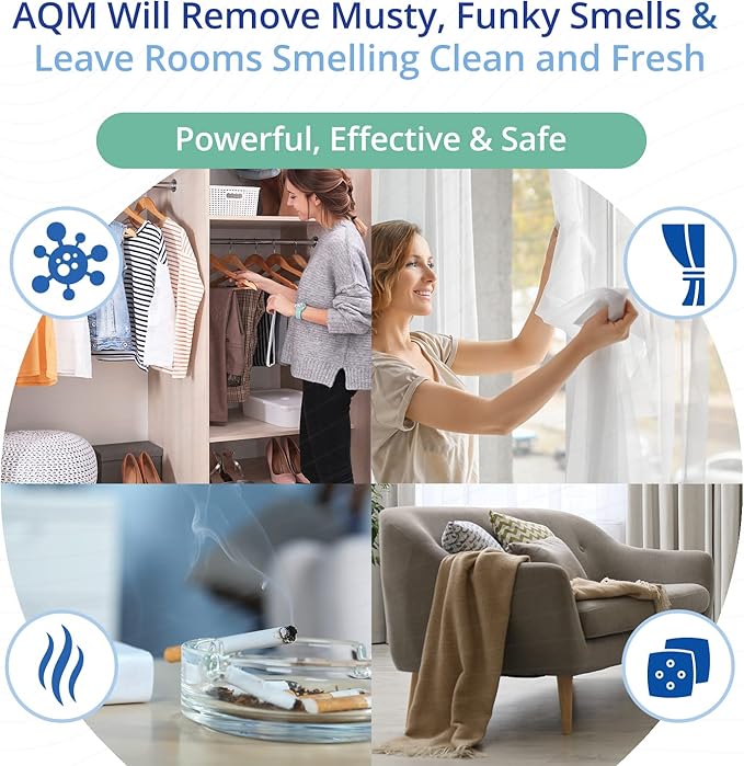 AQM by OdorXit, Air Quality Manager Chlorine Dioxide Odor Removal Packet, Dog Odor Eliminators for Home, Wet Dog Smell & Car Deodorizer, Strong Smell Neutralizer, 10g