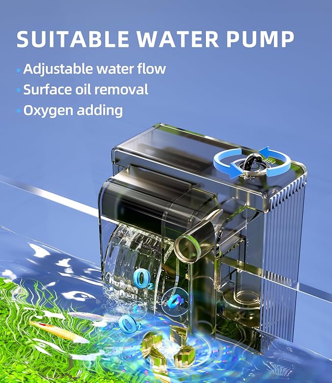 3 Gallon Fish Tank Aquarium Kit with Filter, LED Light with Timer, Siphon Vacuum Cleaner, Lid, Self-Cleaning Glass Rimless Betta Tank