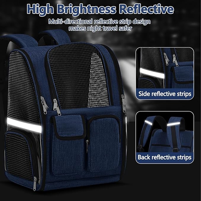 Pet Backpack, Airline Approved Dog Backpack, Cat Bag for Travel Hiking Bike Riding Walking Outdoor, Cat Backpack with Breathable Mesh(Pink)