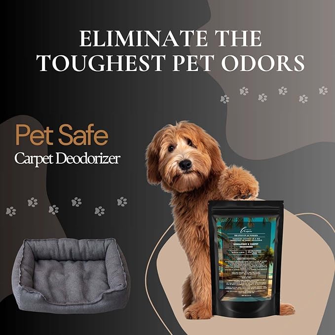 Brazilian Summers Carpet Freshener Powder: Powerful Odor Eliminator for Home, Upholstery Deodorizer, Carpet Deodorizer, Pet Urine, Cat Litter Box - Brazilian Crush Fragrance