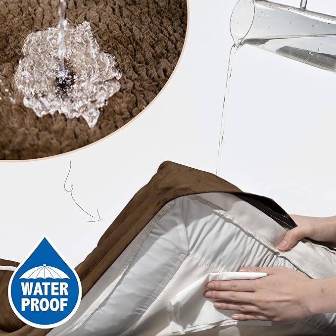 Comfort Expression Large Dog Beds Orthopedic Foam, Waterproof Dog Beds for Dogs, Comfy Pet Bed Sofa with Washable Removable Cover & Non-Slip Bottom(Large,Chocolate Brown)