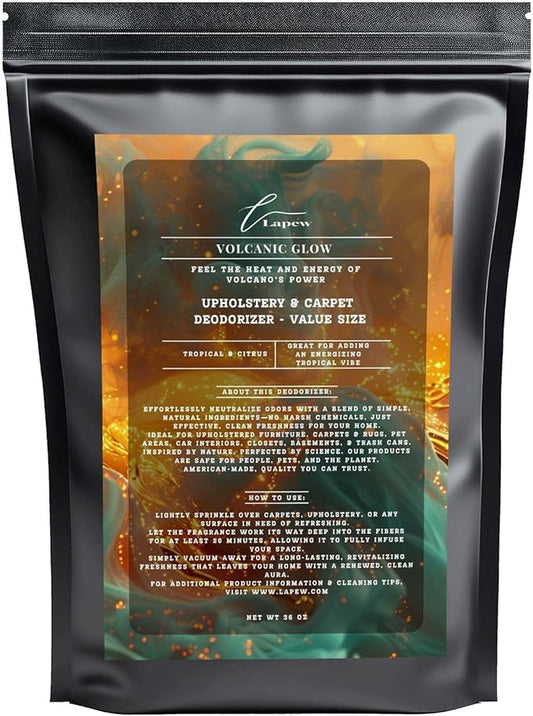 Volcanic Glow Carpet Freshener Powder Refill 36 oz | Powerful Odor Eliminator for Home | Upholstery Deodorizer | Carpet Deodorizer | Pet Urine | Cat Litter Box | Volcano Fragrance