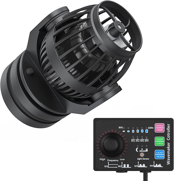 Uniclife Aquarium Wave Maker for 30-60 Gallon Fish Tanks 1058 GPH Adjustable Circulation Pump with Controller and Strong Magnetic Suction Base Submersible Power Head for Fresh and Salty Water