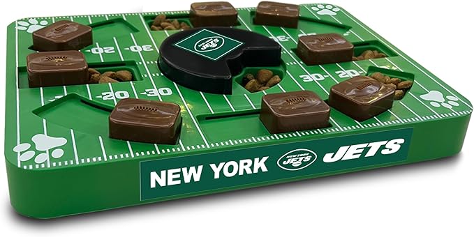 Pets First NFL New York Jets Puzzle, Interactive Dog Treat Puzzle Toy