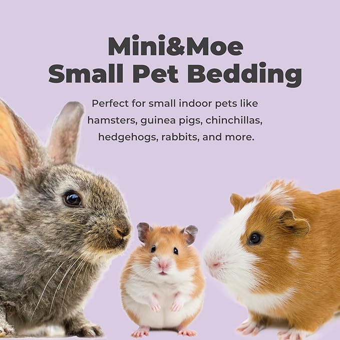 mini&moe Small Animal Paper Pellet Bedding: Odor & Moisture Absorbent Natural Paper Pellet Bedding - for Guinea Pigs, Hamsters, and Rabbits, 1.98lb
