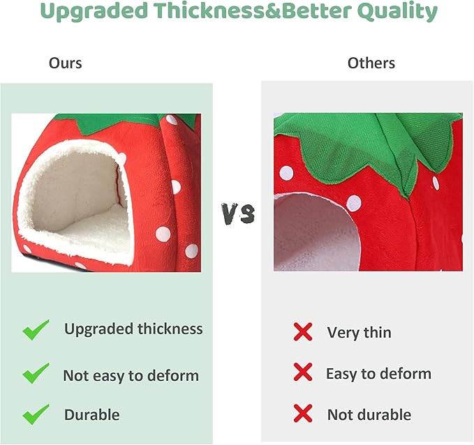 Guinea Pig Hideout Bed Rabbit House Cave Accessories Cozy Hide-Out for Bunny Hedgehog Ferret Chinchilla&Other Small Animals