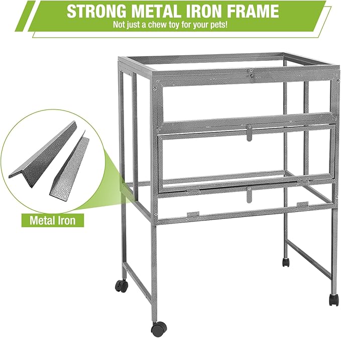 GUTINNEEN Guinea Pig Cage Hamster House with Anti-Chewing Metal Frame Rat Cage with Wheels and Storage