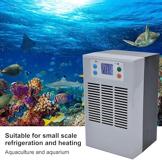 Electric Water Heater Chiller, AC 100‑240V 20L Aquarium Chiller ABS Housing Digital Display Intelligent Temperature Control 70W with Pump for Fish (US Plug Pump US Plug 110V)