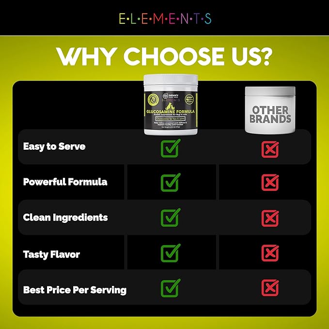 Nature's Pure Edge Original Extra Strength Glucosamine Dog and Cat Supplement Flavored with Real Chicken. Treats Painful and Damaged Joints. 170 gram Jar.