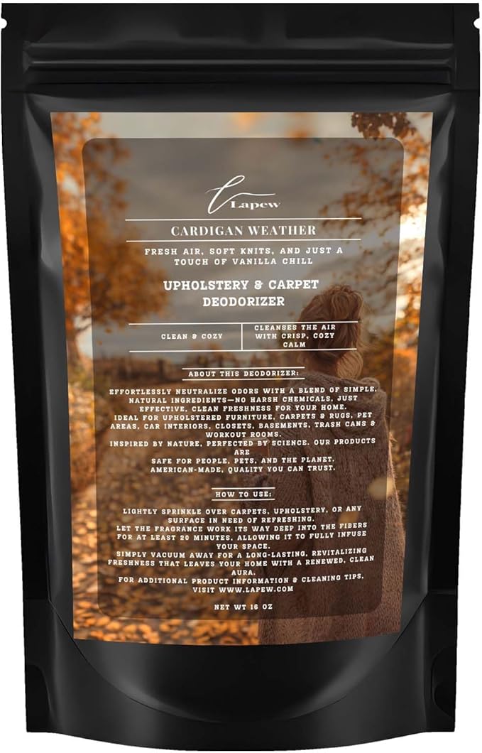 Cardigan Weather Carpet Freshener Powder: Powerful Odor Eliminator for Home, Upholstery Deodorizer, Carpet Deodorizer, Pet Urine, Cat Litter Box - Sweater Weather Fragrance