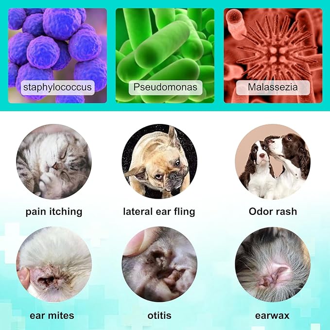 Ear Mite Treatment for Dogs 2PACK, Dog Ear Infection Treatment, Dog Ear Mite Treatment, Dog Ear Drops Alleviation Suffering from Ear Mites & Itching and Odours Stinky Stuff, Dogs Ear Care Solution