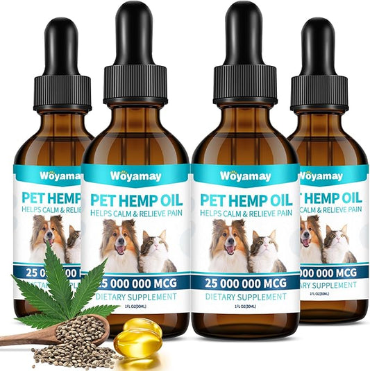 Camling Oil for Dogs and Cats - Camling Oil Drops Rich in Omega 3, 6, 9 and Organic Extract Helps Pets with Аnxiеty & Strеss, Hip & Joint, Skin & Coat Support (4 Pack)