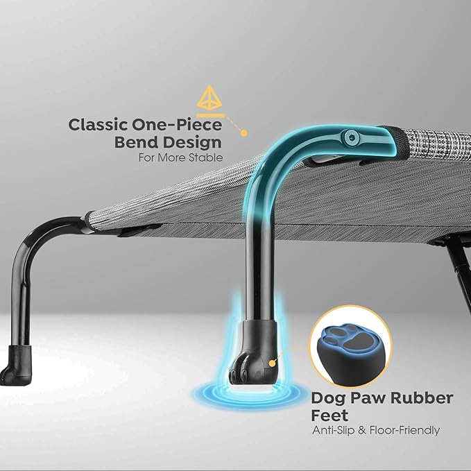 Veehoo Original Elevated Dog Cot - Raised Headboard Cooling Pet Bed, Large Dogs, Non-Slip & Breathable, XXL, CWC2417A