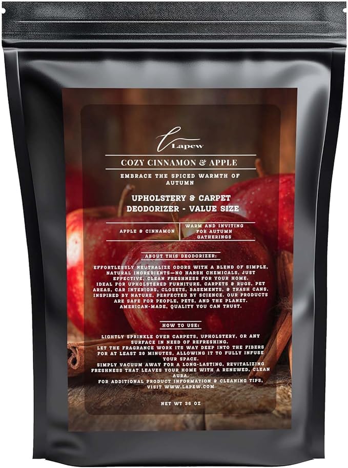 Cozy Cinnamon & Apple Carpet Freshener Powder Refill 36 oz | Powerful Odor Eliminator for Home | Upholstery Deodorizer | Carpet Deodorizer | Pet Urine | Cat Litter Box