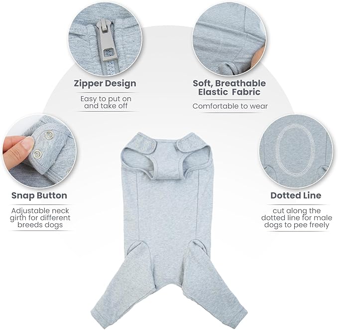 Nanaki Dog Wound Care Shirt,Dog Leg Sleeve to Stop Licking Rear Leg and Abdomen,Pet Surgery Suit Female Spay,Dogs Onesie for Surgery Female Male,Pet Surgical Recovery Suit Female Wound Heal Clothes