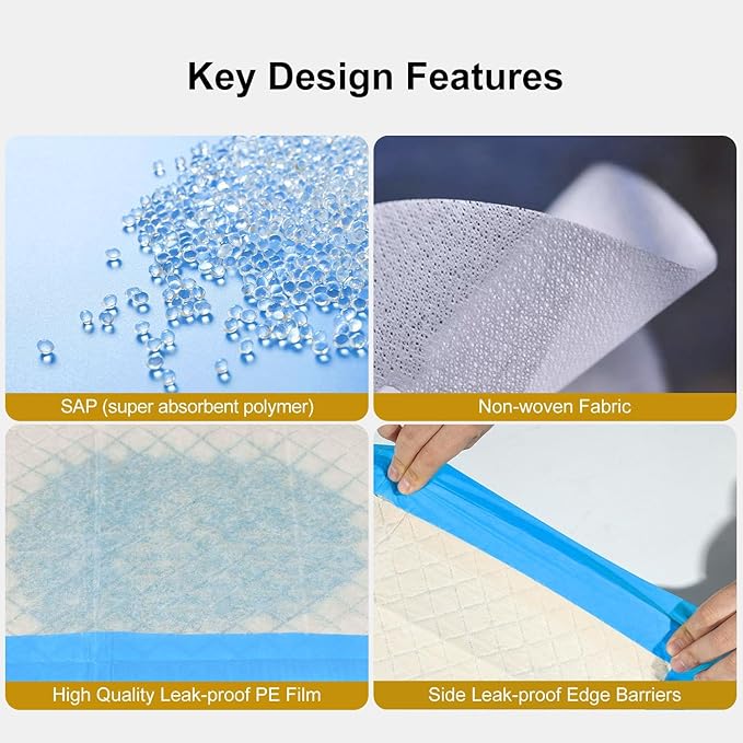 Gardner Pet Ultra Absorbent Thicker Dog Pee Pads Extra Large XL 28"x34" Leak-Proof Odor-Control Blue Puppy Training Pads Full Edge-Wrapping Pad for Dogs Dogs, Puppies, Doggie, Cats, Rabbits - 18 Ct