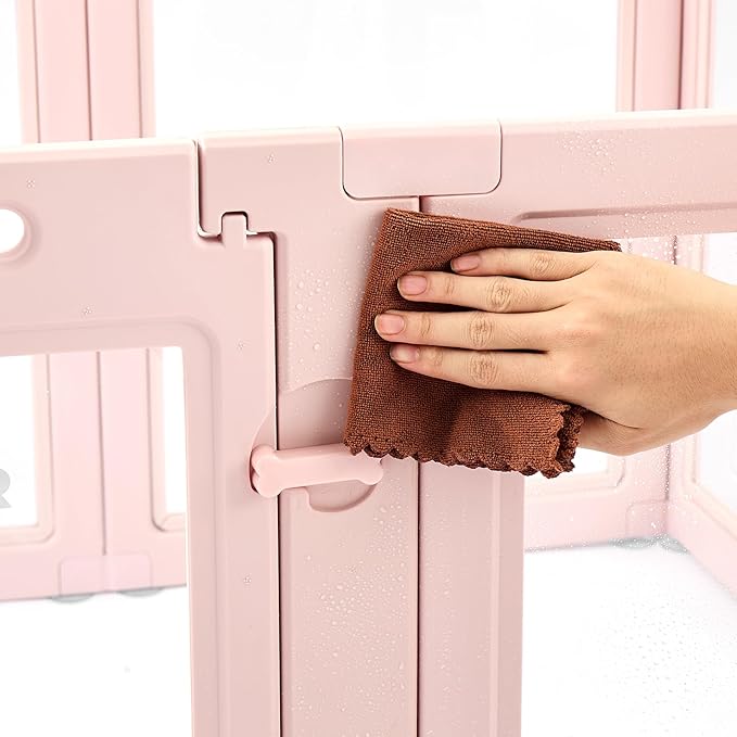 VEVOR Clear Acrylic Dog Playpen Indoor, 60x59x23 in Transparent Plastic Dog Playpen for X-Large Sized Dogs, Easy Assemble Waterproof Puppy Playpen, Easy to Clean,Durable Indoor Pet Dogs Cats Fence Kit