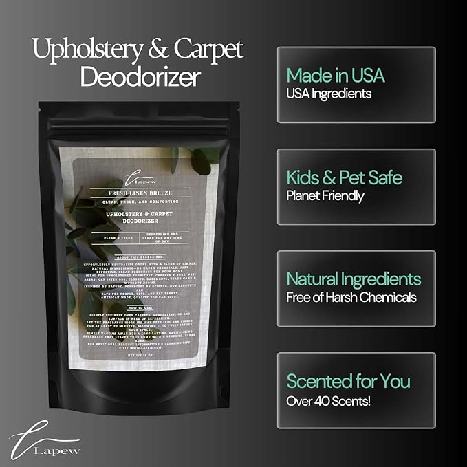 Fresh Linen Breeze Carpet Freshener Powder: Powerful Odor Eliminator for Home, Upholstery Deodorizer, Carpet Deodorizer, Pet Urine, Cat Litter Box - Fresh Linen Breeze Fragrance