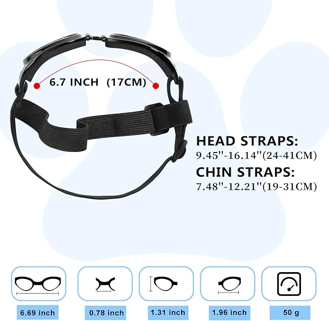 QUMY Dog Sunglasses Dog Goggles for Medium Large Breed Dogs, Wind Dust Fog Protection Eye Wear Pet Glasses with Adjustable Strap for Motorcycle Car Driving Bike Riding Hiking Swimming Over 15lbs Pink