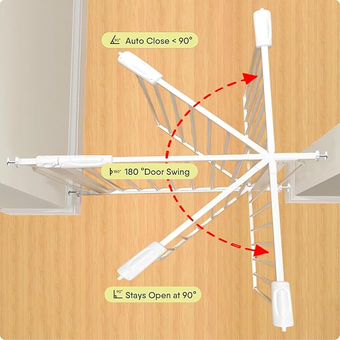 Extra Wide 76.4-81 Inch Large Baby Gates for Stairs, Doorways - No Drilling, Pressure Mounted Pet Gates for Kids & Dogs