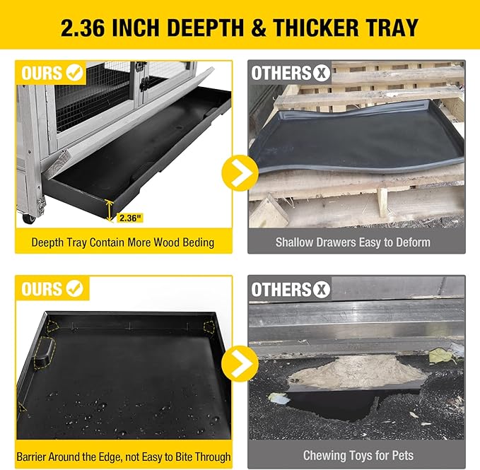 Aivituvin Guinea Pig Cage Chew Proof Hamster Cage Metal Frame Rat House Small Animal Habitat Critter Nation Cage 2 Levels Double Use Movable