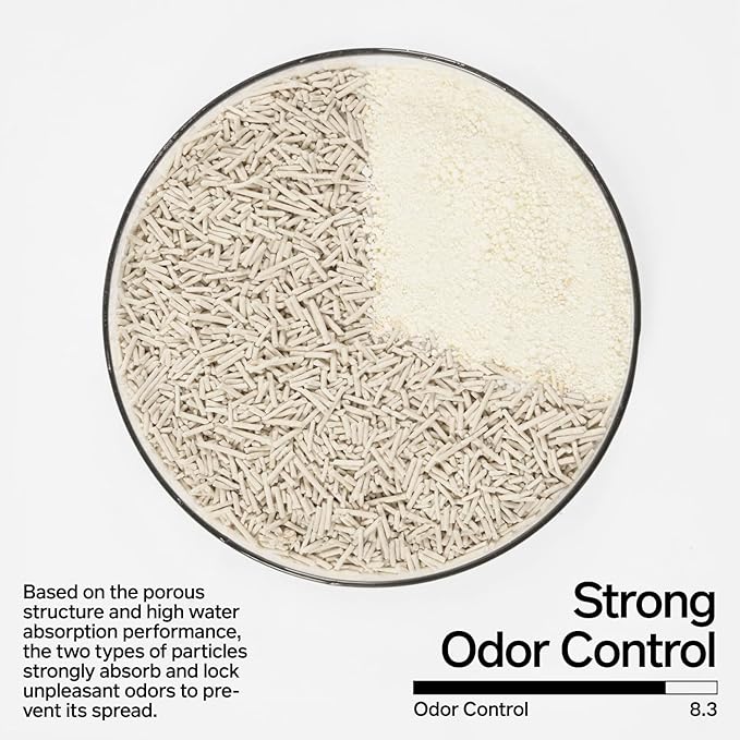 pidan Cassava Cat Litter with Tofu Litter clumping,Odor Control,Plant-Based Natural Ingredients,Ultra Absorbent and Fast Drying,Low Dust,Scented (5.3lb×4bags)