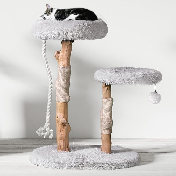 MAU Modern Cat Tower - Wooden Cat Scratching Tree & Condo - Luxury Collection - Cat Lovers Gift