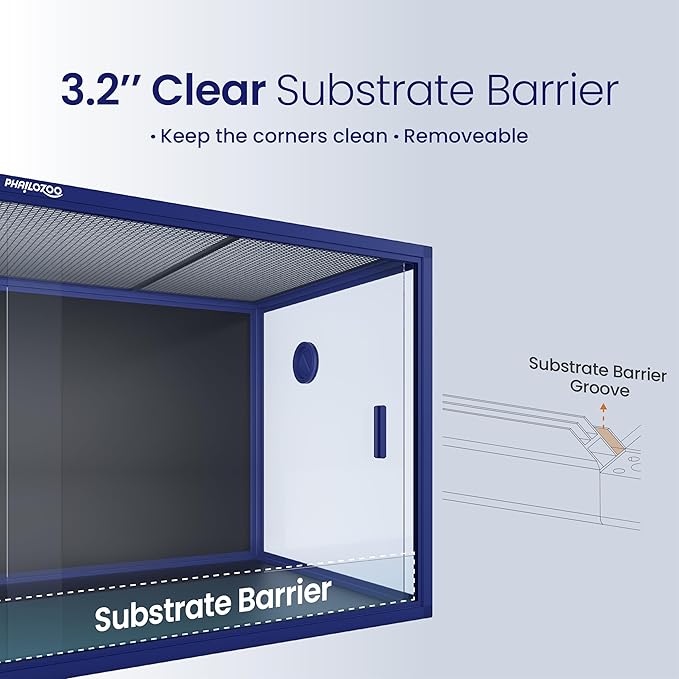 120 Gallon Bearded Dragon Tank,48" x 24" x 24" Reptile Tank with Sliding Door Top Screen Ventilation, Front Opening Reptile Enclosure for Easy Maintenance