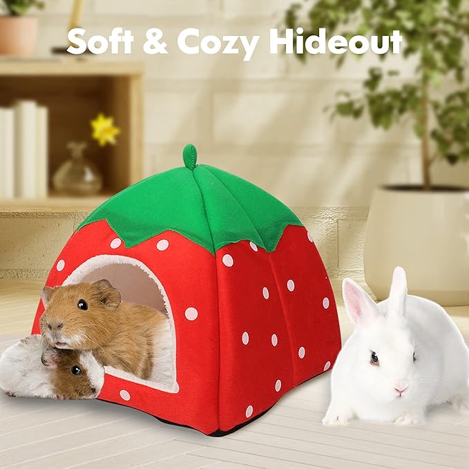 Guinea Pig Hideout Bed Rabbit House Cave Accessories Cozy Hide-Out for Bunny Hedgehog Ferret Chinchilla&Other Small Animals