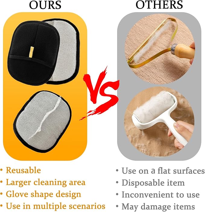 The Magic Brush Pet Hair Remover, Acssart Pet Hair Removal Glove, Electrostatic Pet Grooming Gloves, Efficient Reusable Cat & Dog Hair Remover for Couch, Furniture, Carpet, Curtain (1PCS)